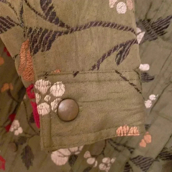 Chicos Green button down jacket Sz 0 - Picture 3 of 6